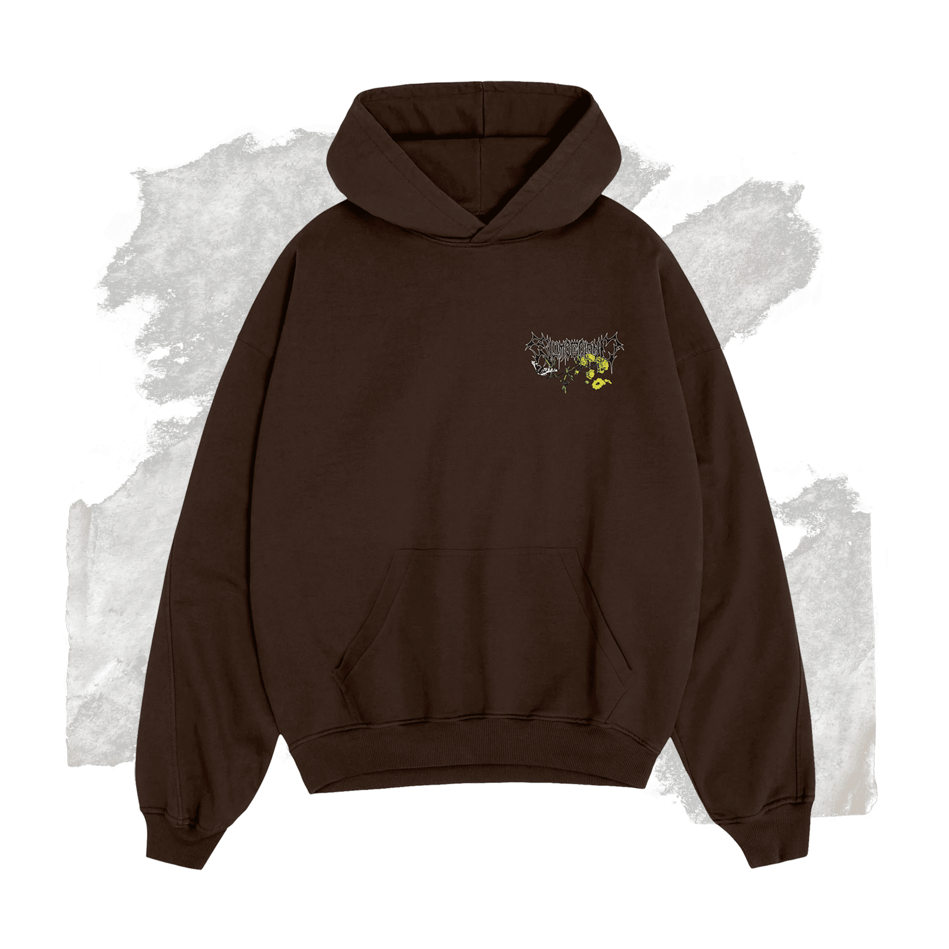 Slumberland Brown Hoodie. Front